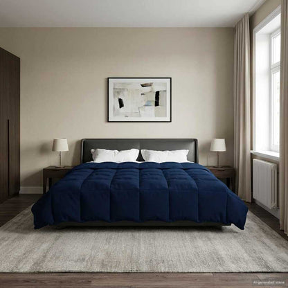 Duvet Estivo Trapuntato Blu Scuro 240 x 260 cm Microfibra | homemem39