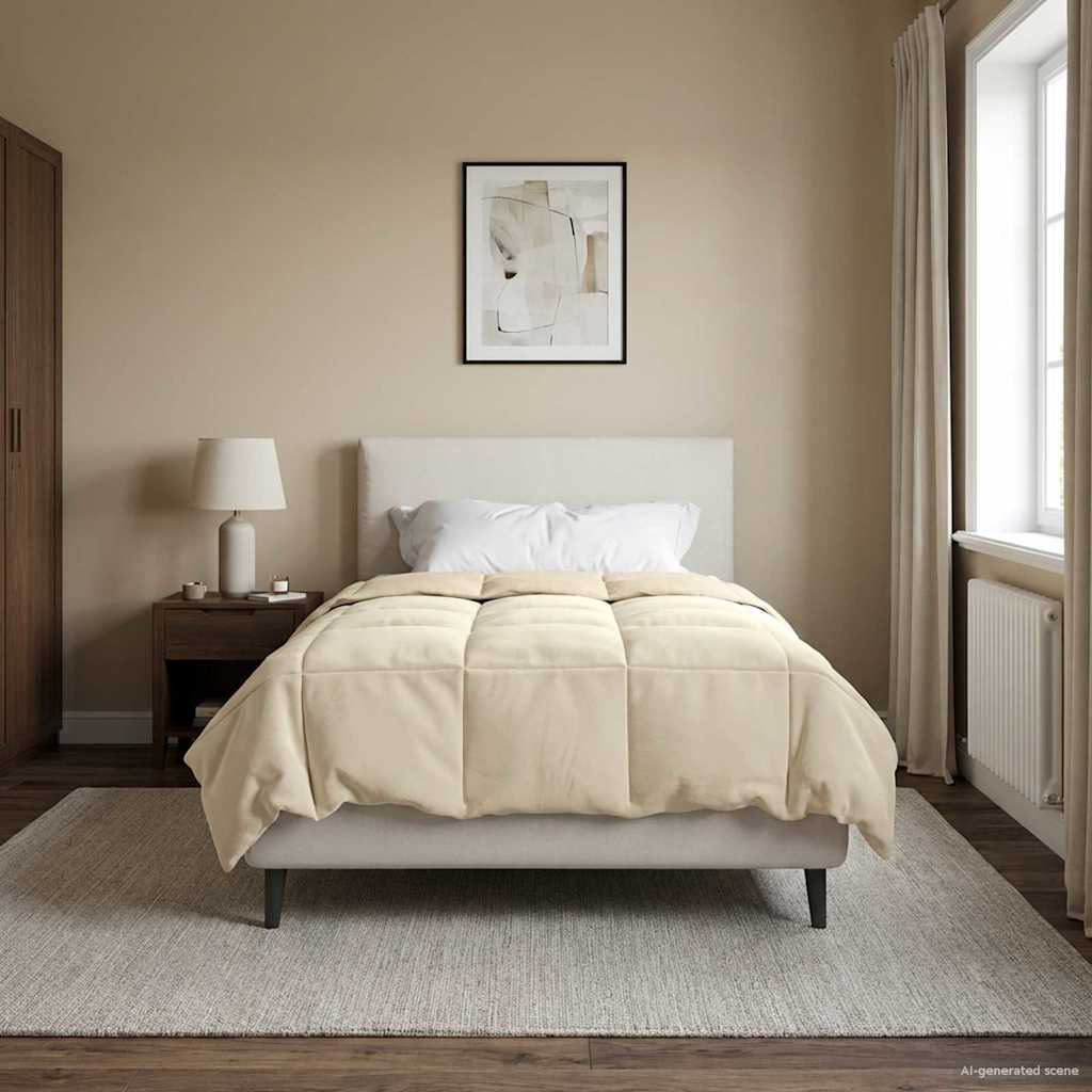 Duvet Estivo Trapuntato Crema 135 x 200 cm Microfibra | homemem39