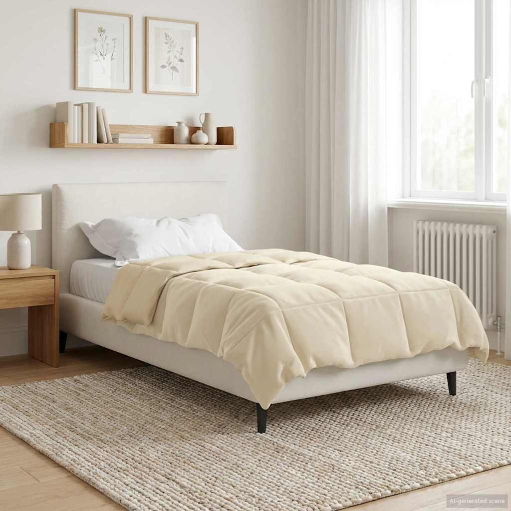 Duvet Estivo Trapuntato Crema 155 x 200 cm Microfibra | homemem39