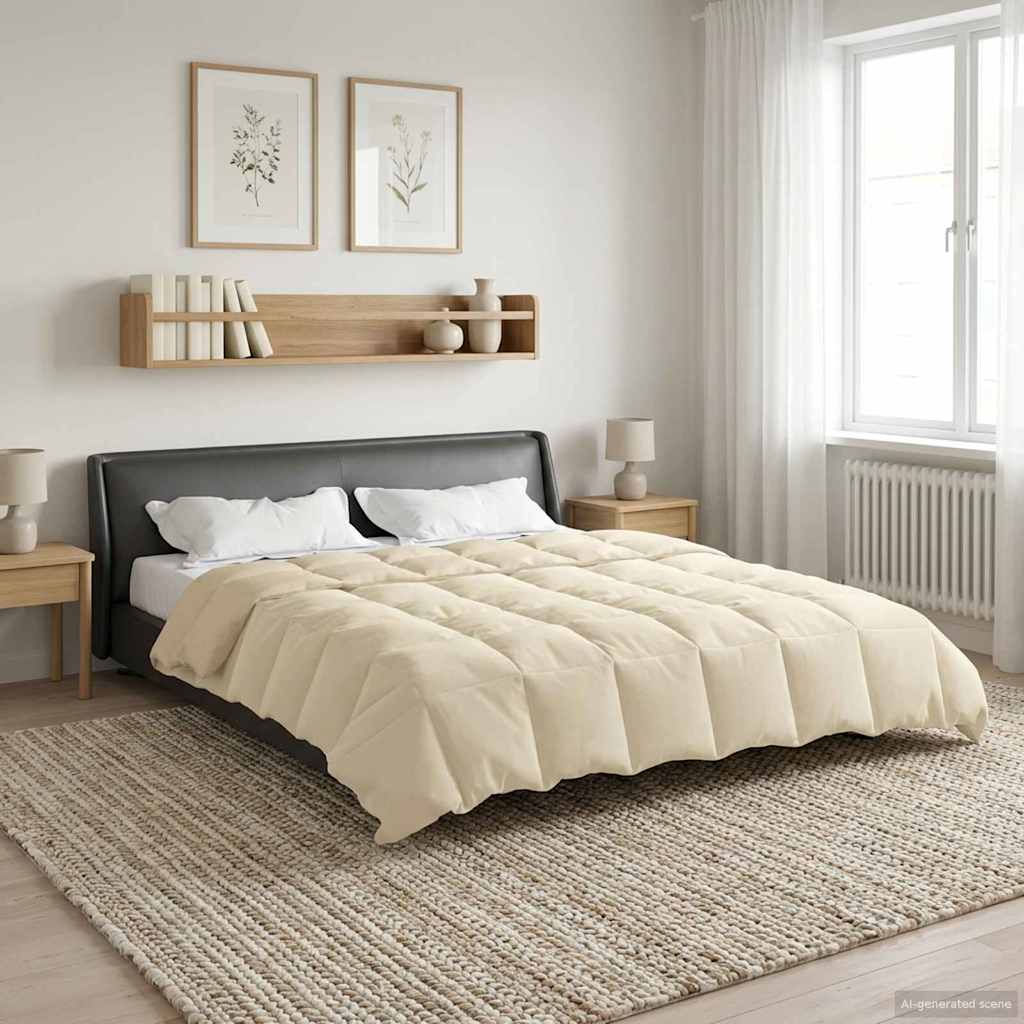 Duvet Estivo Trapuntato Crema 200 x 240 cm Microfibra | homemem39