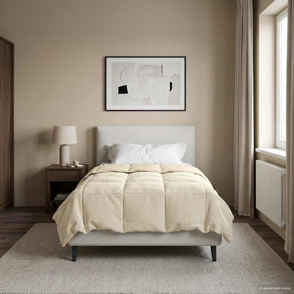 Duvet Estivo Trapuntato Crema 140 x 220 cm Microfibra | homemem39