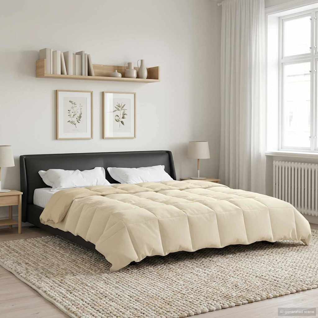 Duvet Estivo Trapuntato Crema 200 x 220 cm Microfibra | homemem39