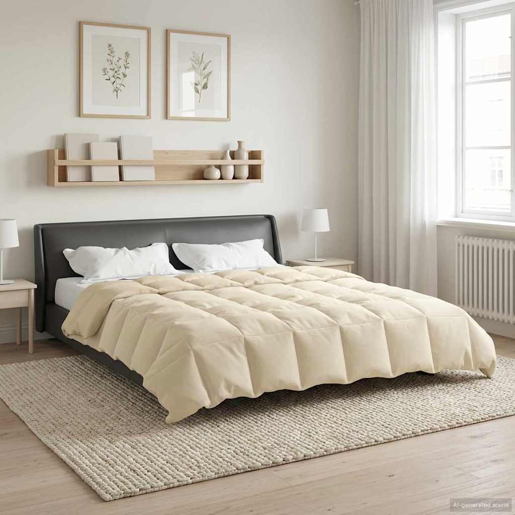 Duvet Estivo Trapuntato Crema 220 x 240 cm Microfibra | homemem39