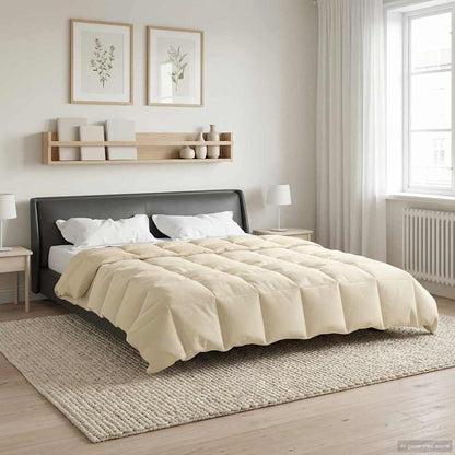 Duvet Estivo Trapuntato Crema 220 x 240 cm Microfibra | homemem39