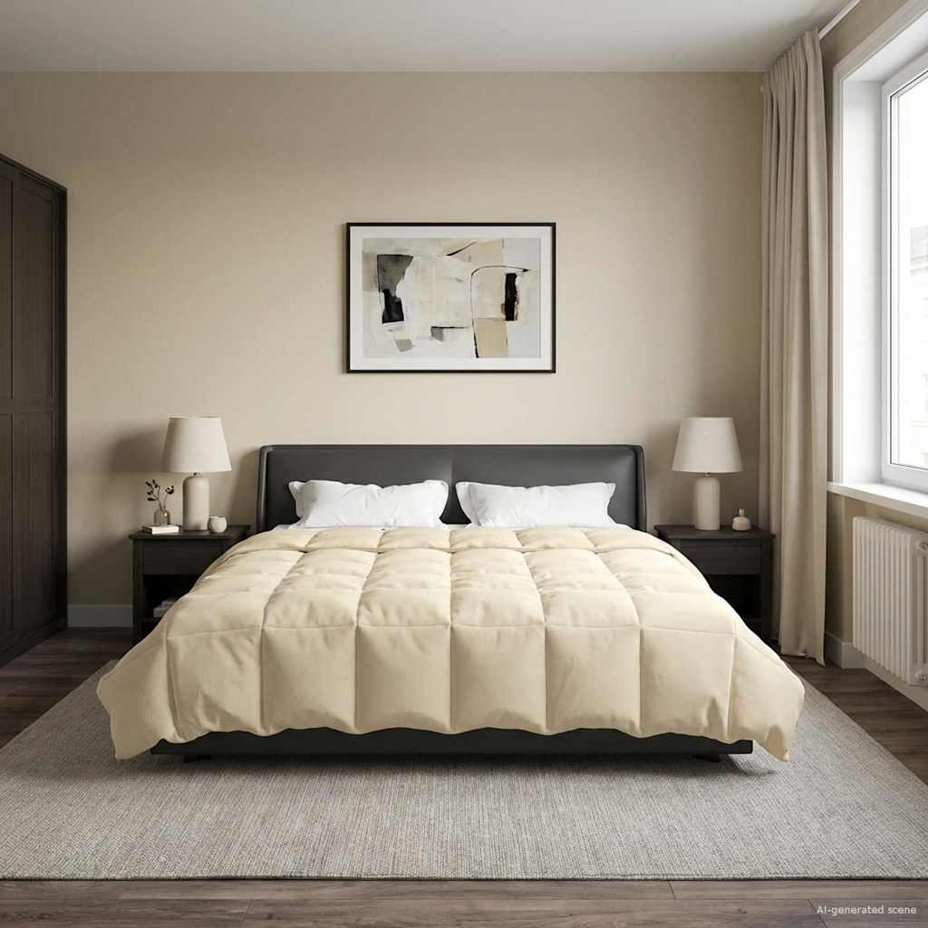 Duvet Estivo Trapuntato Crema 220 x 260 cm Microfibra | homemem39