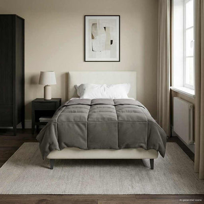 Piumone Completo Annuale Grigio chiaro 155 x 220 cm Microfibra | homemem39
