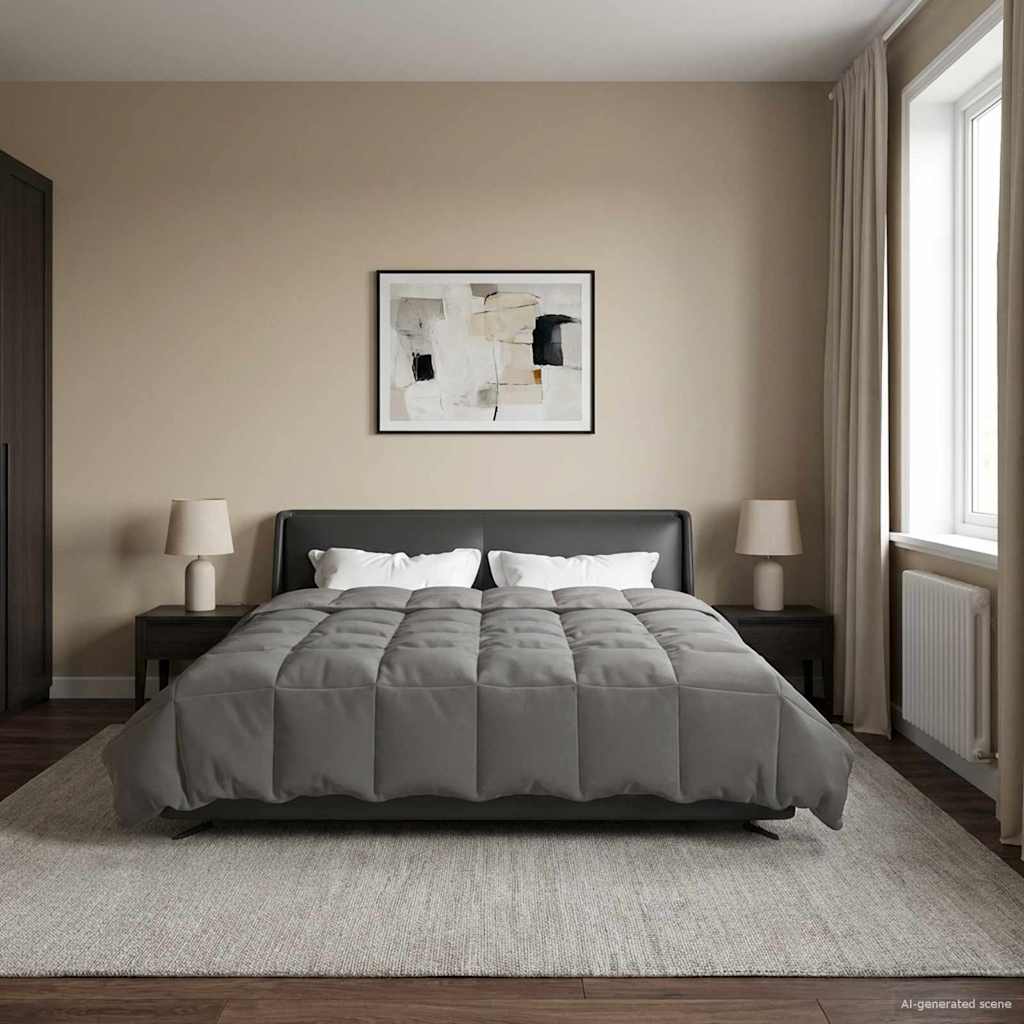 Piumone Completo Annuale Grigio chiaro 200 x 220 cm Microfibra | homemem39