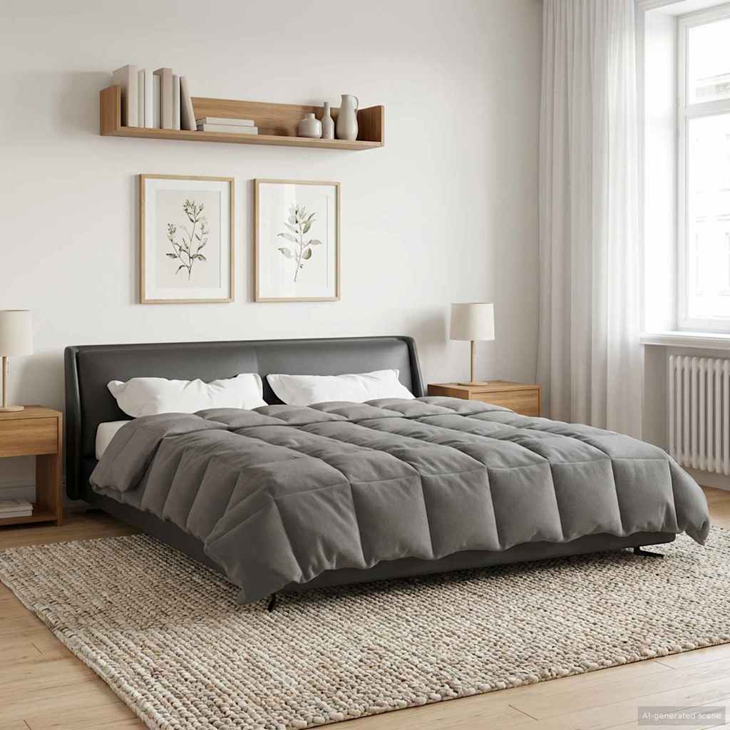 Piumone Completo Annuale Grigio chiaro 220 x 260 cm Microfibra | homemem39