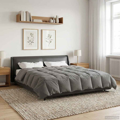 Piumone Completo Annuale Grigio chiaro 220 x 260 cm Microfibra | homemem39