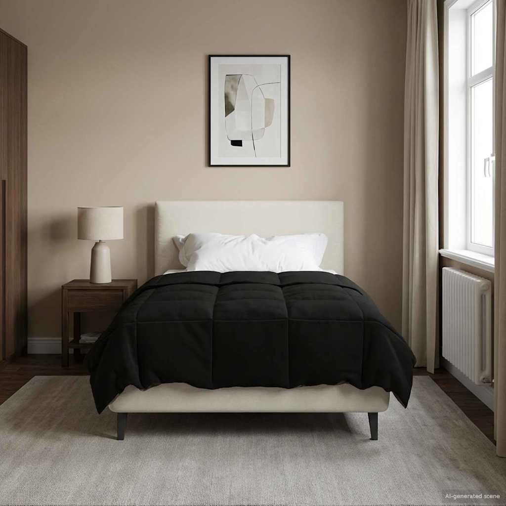 Piumone Completo Annuale Nero 140 x 200 cm Microfibra | homemem39