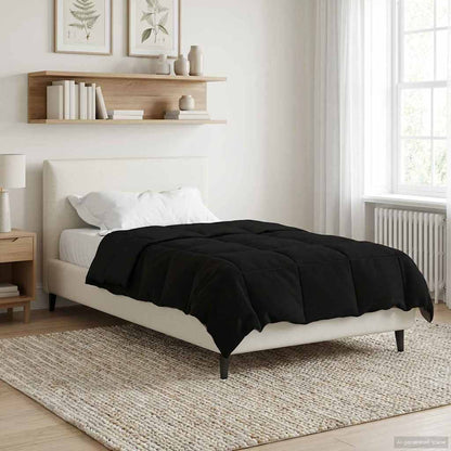 Piumone Completo Annuale Nero 155 x 200 cm Microfibra | homemem39