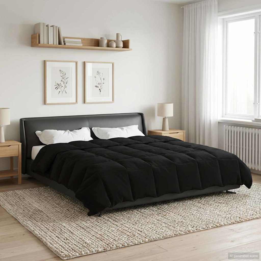 Piumone Completo Annuale Nero 200 x 220 cm Microfibra | homemem39