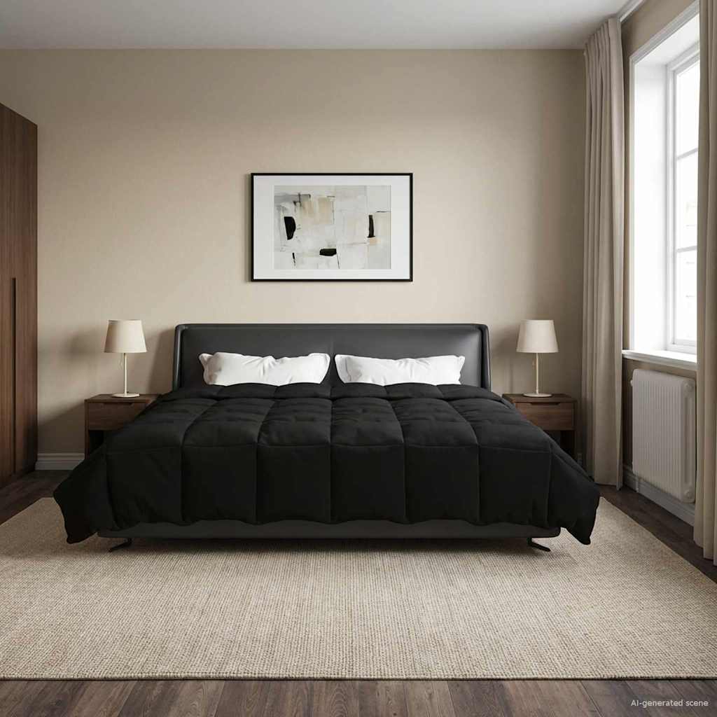 Piumone Completo Annuale Nero 220 x 240 cm Microfibra | homemem39