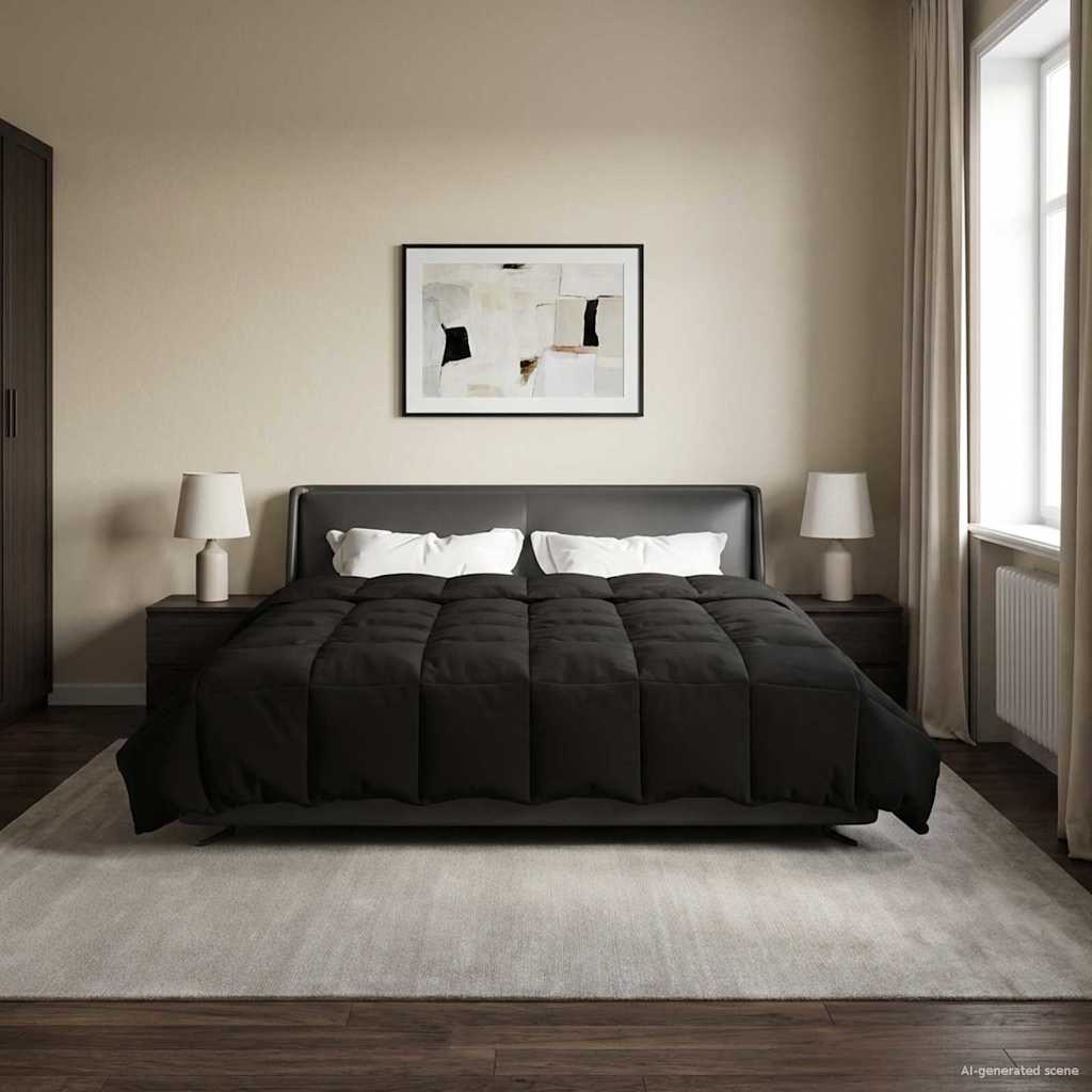 Piumone Completo Annuale Nero 220 x 260 cm Microfibra | homemem39
