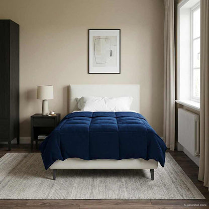 Piumone Completo Annuale Blu Scuro 135 x 200 cm Microfibra | homemem39