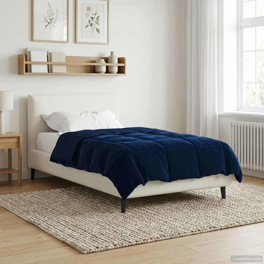 Piumone Completo Annuale Blu Scuro 155 x 200 cm Microfibra | homemem39