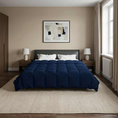 Piumone Completo Annuale Blu Scuro 200 x 200 cm Microfibra | homemem39