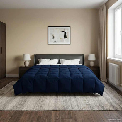 Piumone Completo Annuale Blu Scuro 200 x 240 cm Microfibra | homemem39