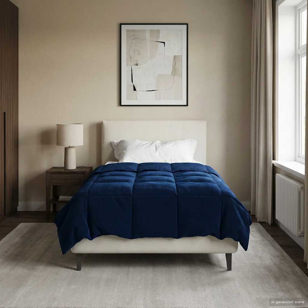 Piumone Completo Annuale Blu Scuro 155 x 220 cm Microfibra | homemem39