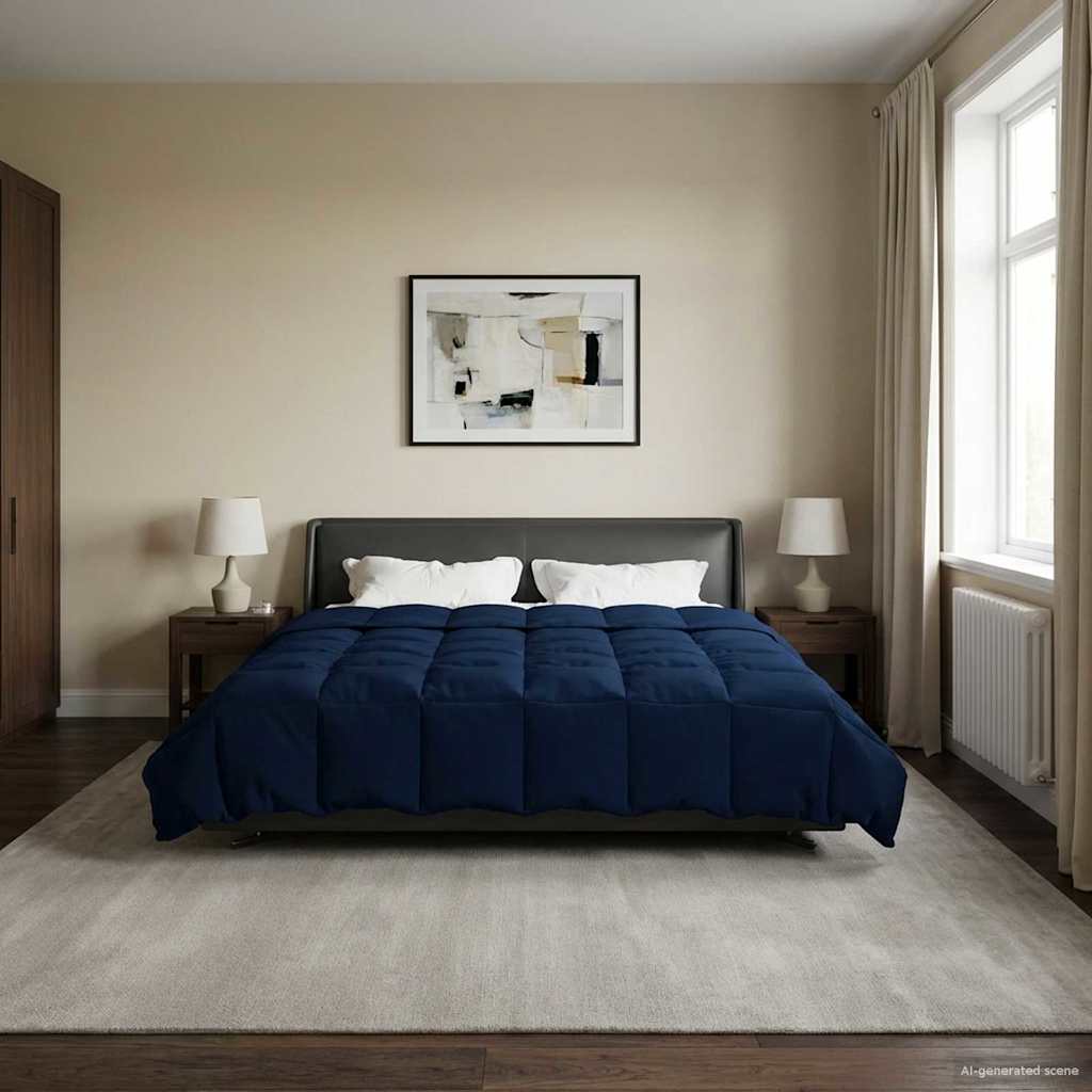Piumone Completo Annuale Blu Scuro 200 x 220 cm Microfibra | homemem39
