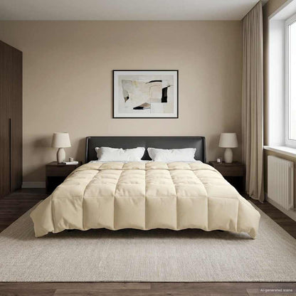 Piumone Completo Annuale Crema 220 x 240 cm Microfibra | homemem39