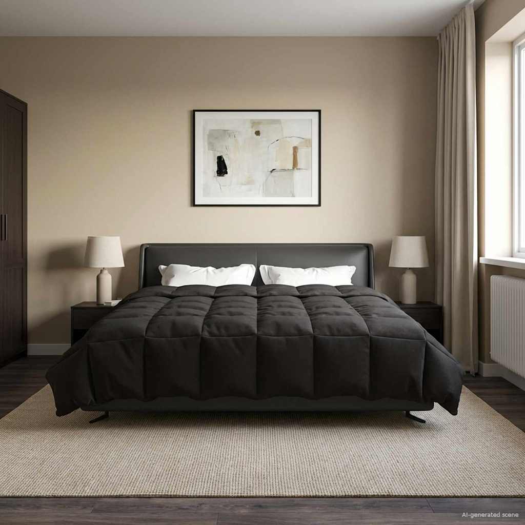 Duvet Invernale Trapuntato Antracite 240 x 260 cm Microfibra | homemem39