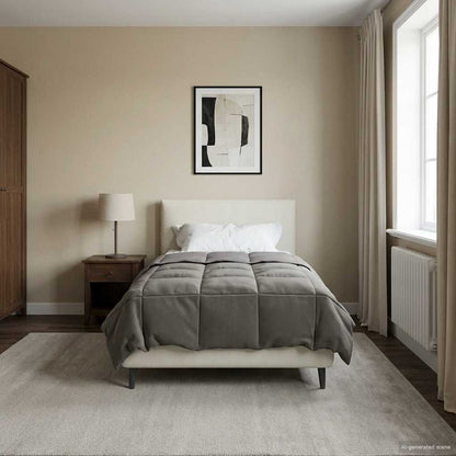 Duvet Invernale Grigio chiaro 140 x 220 cm Microfibra | homemem39