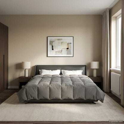 Duvet Invernale Grigio chiaro 200 x 220 cm Microfibra | homemem39