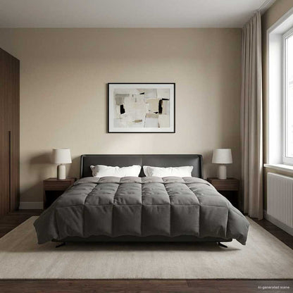 Duvet Invernale Grigio chiaro 220 x 240 cm Microfibra