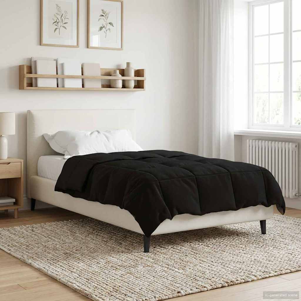 Duvet Invernale Trapuntato Nero 140 x 220 cm Microfibra | homemem39