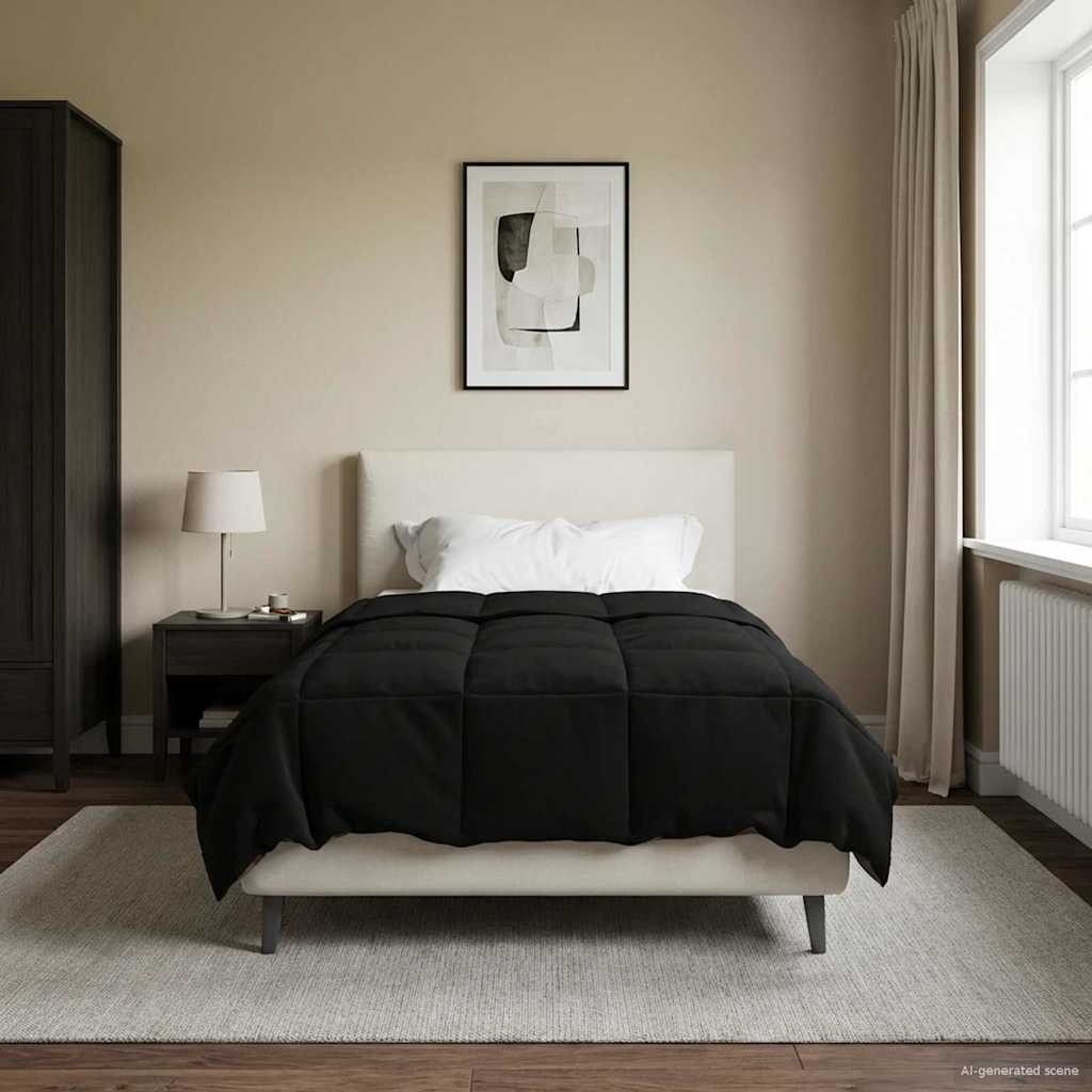 Duvet Invernale Trapuntato Nero 155 x 200 cm Microfibra | homemem39
