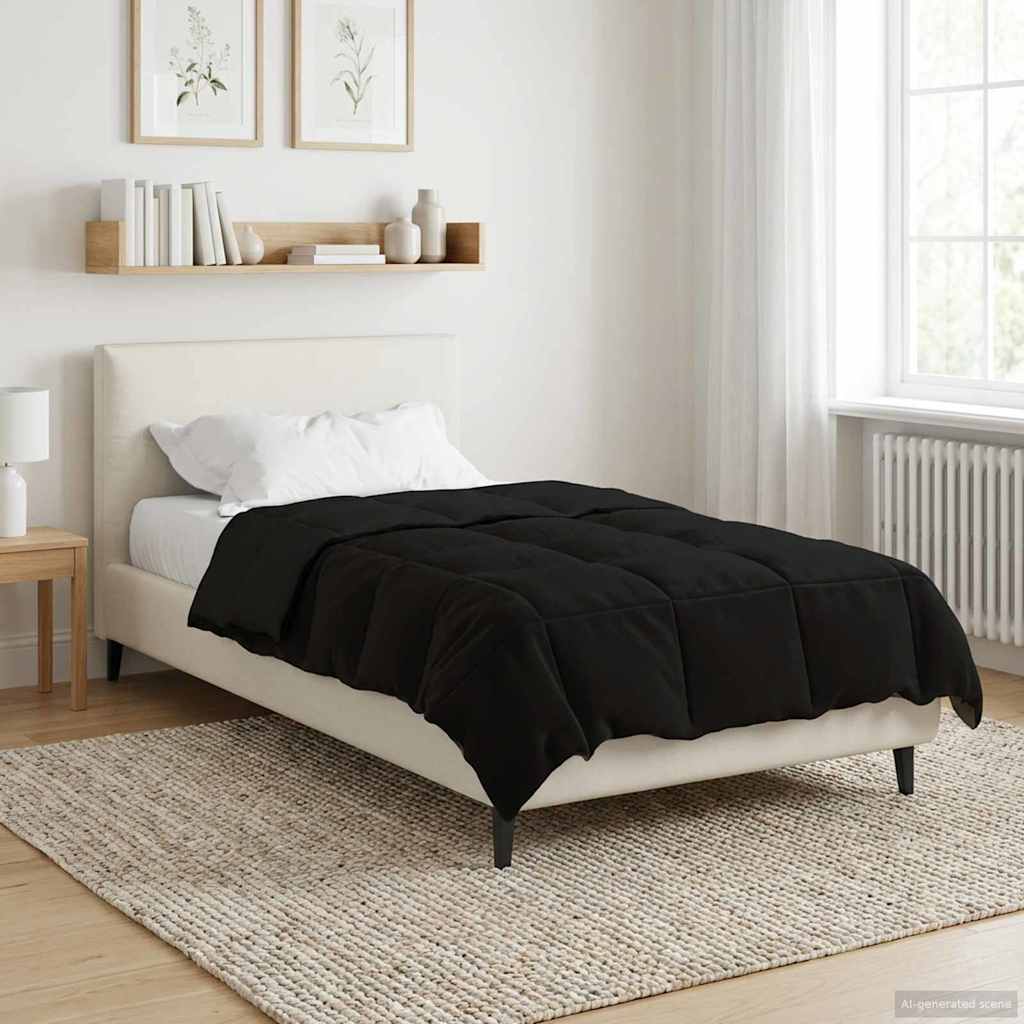 Duvet Invernale Trapuntato Nero 135 x 220 cm Microfibra | homemem39