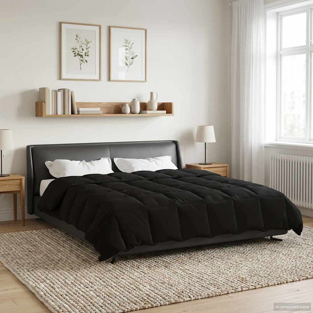 Duvet Invernale Trapuntato Nero 220 x 240 cm Microfibra | homemem39