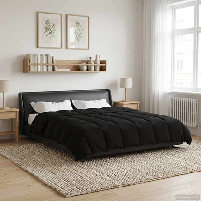 Duvet Invernale Trapuntato Nero 220 x 260 cm Microfibra | homemem39