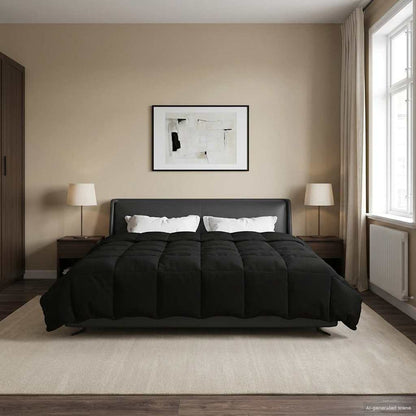 Duvet Invernale Trapuntato Nero 240 x 260 cm Microfibra | homemem39