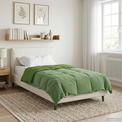 Duvet Invernale Trapuntato Verde 140 x 200 cm Microfibra