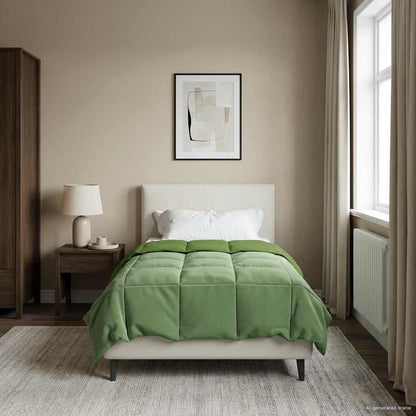 Duvet Invernale Trapuntato Verde 140 x 200 cm Microfibra | homemem39