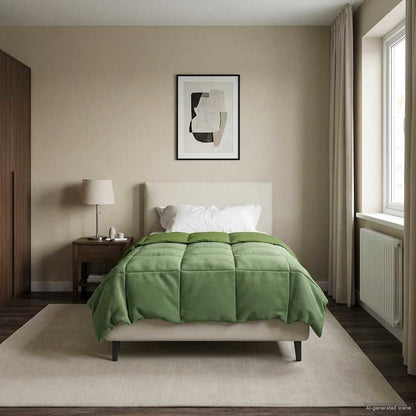 Duvet Invernale Trapuntato Verde 155 x 200 cm Microfibra | homemem39