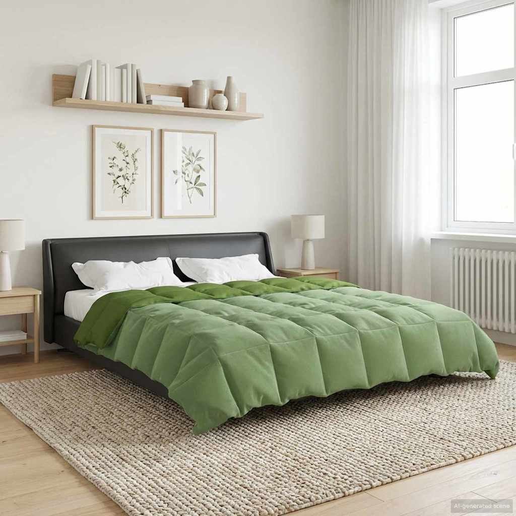 Duvet Invernale Trapuntato Verde 200 x 200 cm Microfibra | homemem39