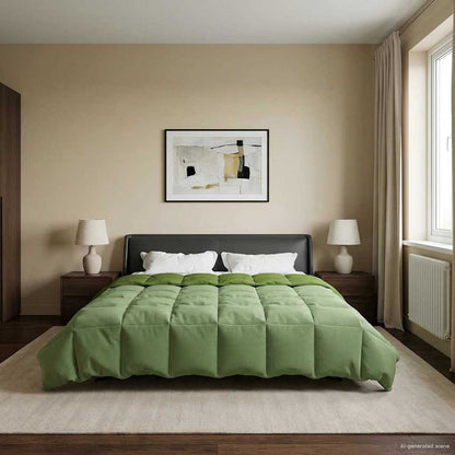 Duvet Invernale Trapuntato Verde 200 x 240 cm Microfibra | homemem39