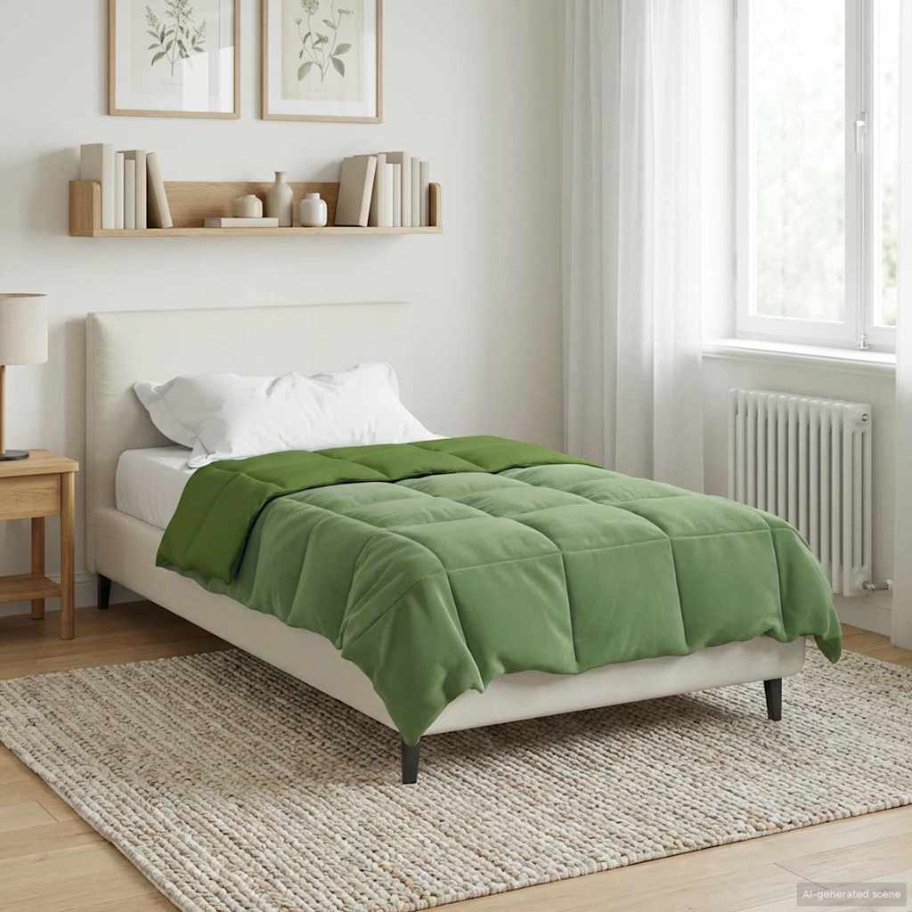 Duvet Invernale Trapuntato Verde 140 x 220 cm Microfibra