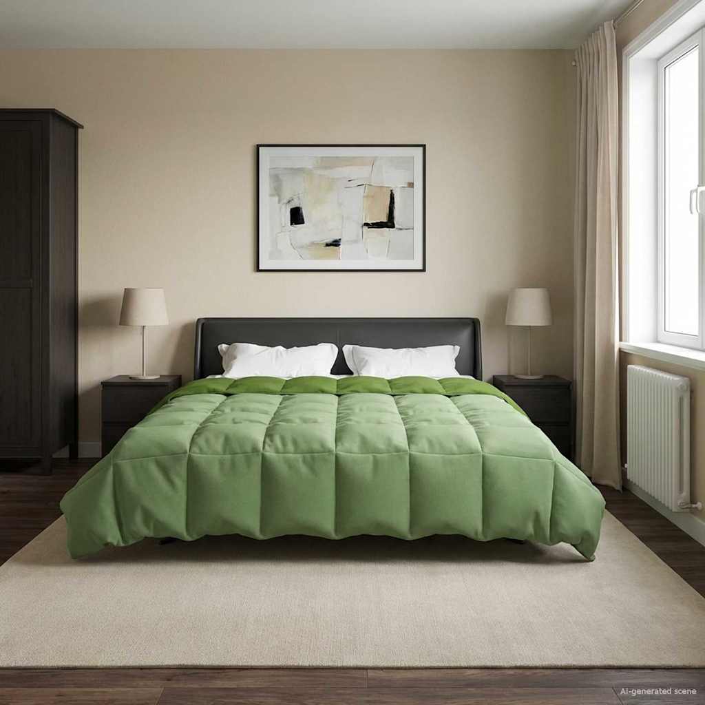 Duvet Invernale Trapuntato Verde 200 x 220 cm Microfibra | homemem39