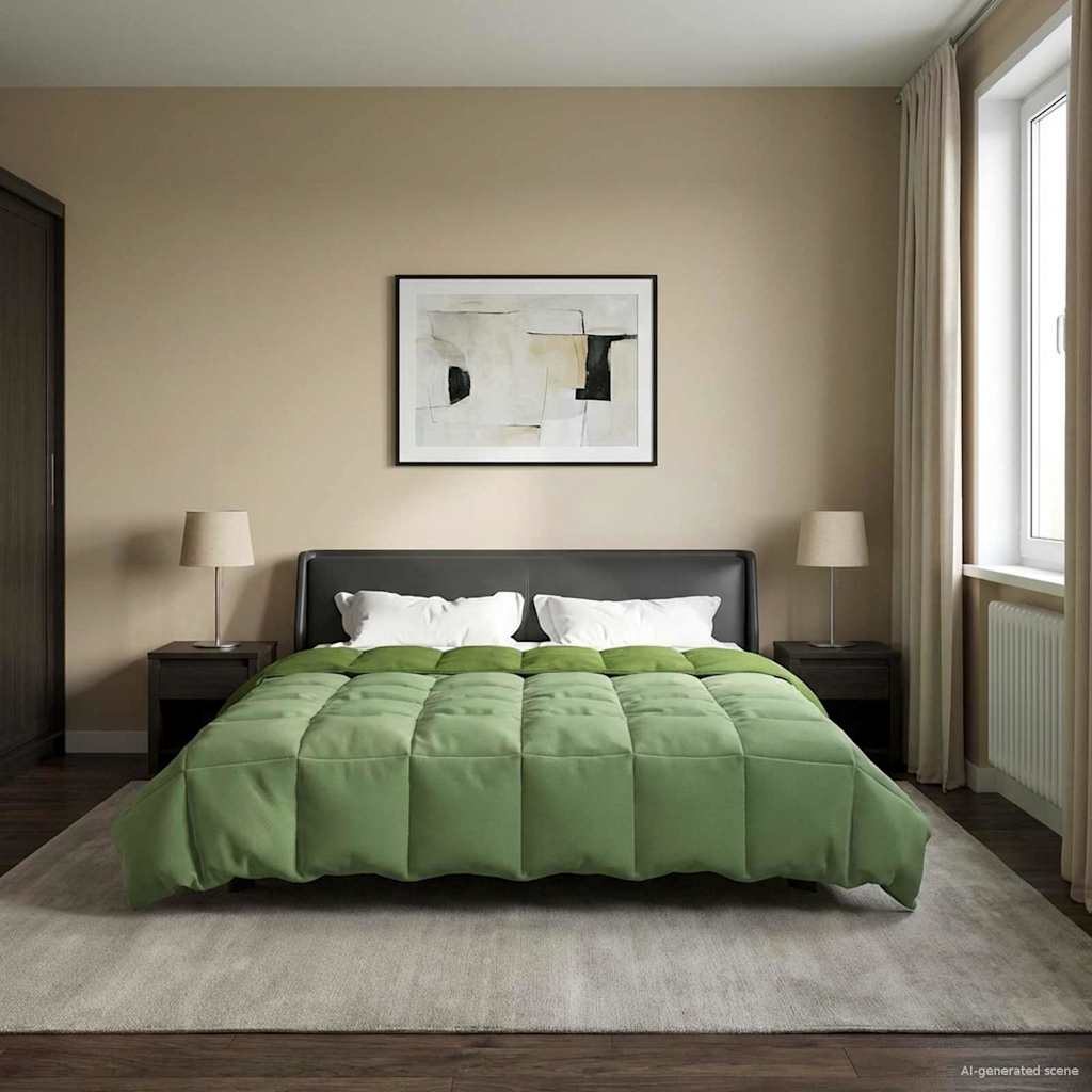Duvet Invernale Trapuntato Verde 240 x 260 cm Microfibra | homemem39