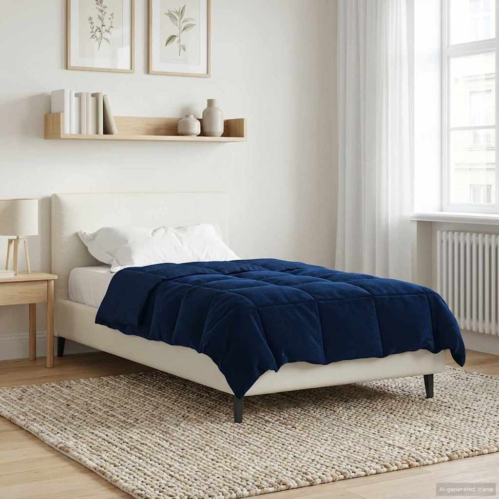 Duvet Invernale Trapuntato Blu Scuro 135 x 200 cm Microfibra | homemem39
