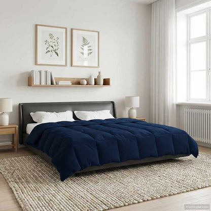 Duvet Invernale Trapuntato Blu Scuro 200 x 200 cm Microfibra | homemem39