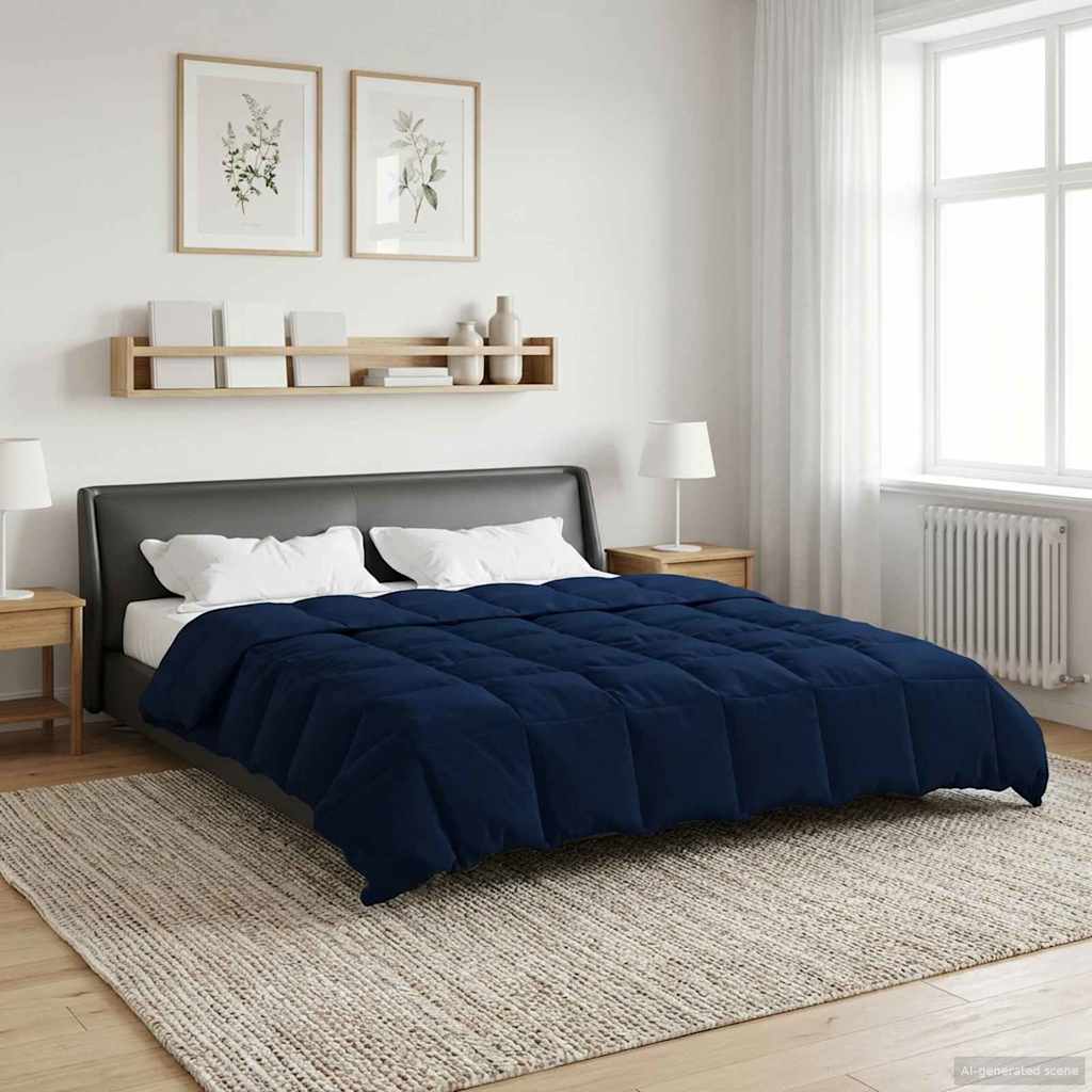 Duvet Invernale Trapuntato Blu Scuro 200 x 240 cm Microfibra | homemem39