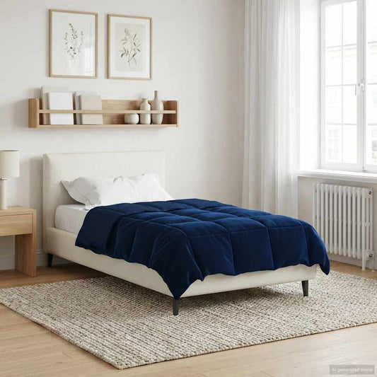 Duvet Invernale 135 x 220 cm Inverno Blu Scuro Traspirante - homemem39