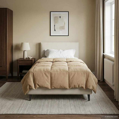 Duvet Invernale Trapuntato Blu Scuro 140 x 220 cm Microfibra