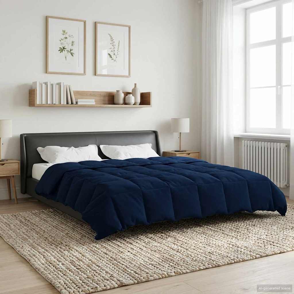 Duvet Invernale Trapuntato Blu Scuro 200 x 220 cm Microfibra | homemem39