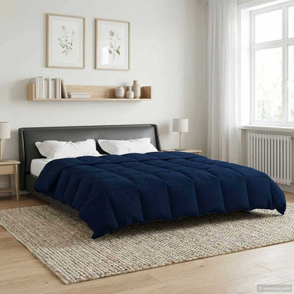Duvet Invernale Trapuntato Blu Scuro 240 x 260 cm Microfibra